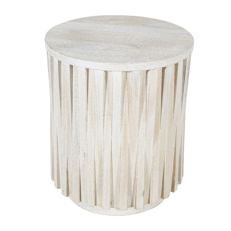 Beyond Borders Megan Side Table- Lime Wash Sand Blasted