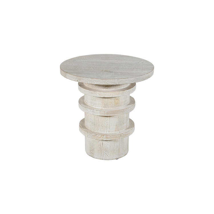 Beyond Borders Michael Side Table- Lime Wash Sand Blasted