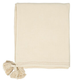 Jes & Gray Muslin Throw Blanket with Tassels