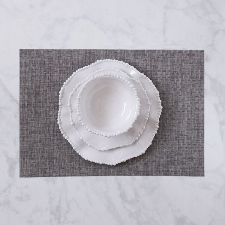 VIDA Rectangular Charcoal Woven Placemats S/4