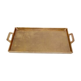 25’’ Aluminum Antiques Brass Tray w/ Handles