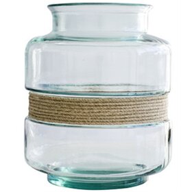 9" Clear Aba Vase w/ Rope