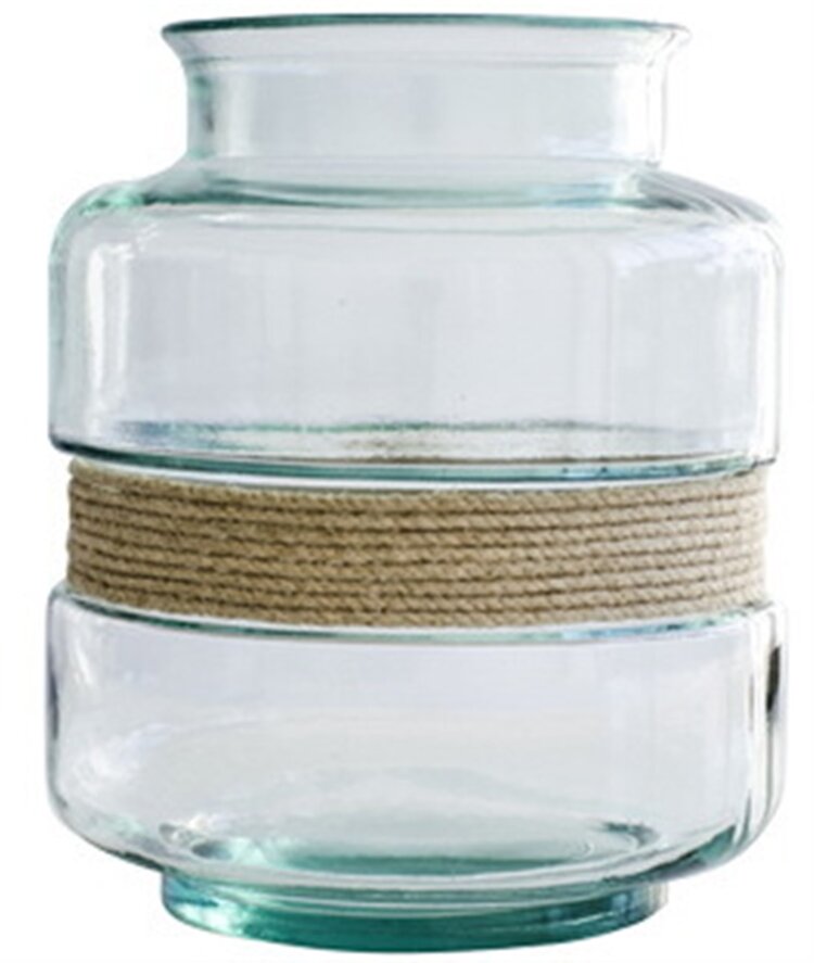 9" Clear Aba Vase w/ Rope