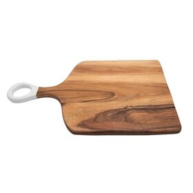 17" L Acacia Wood Rect. Cutting Board w/ White Handle