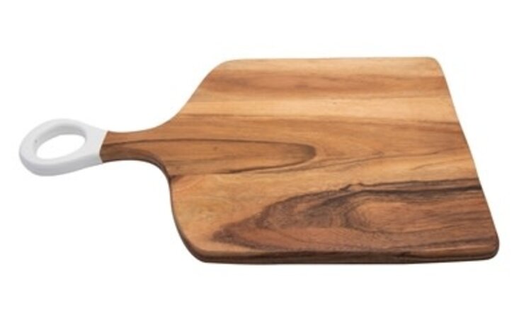 17" L Acacia Wood Rect. Cutting Board w/ White Handle