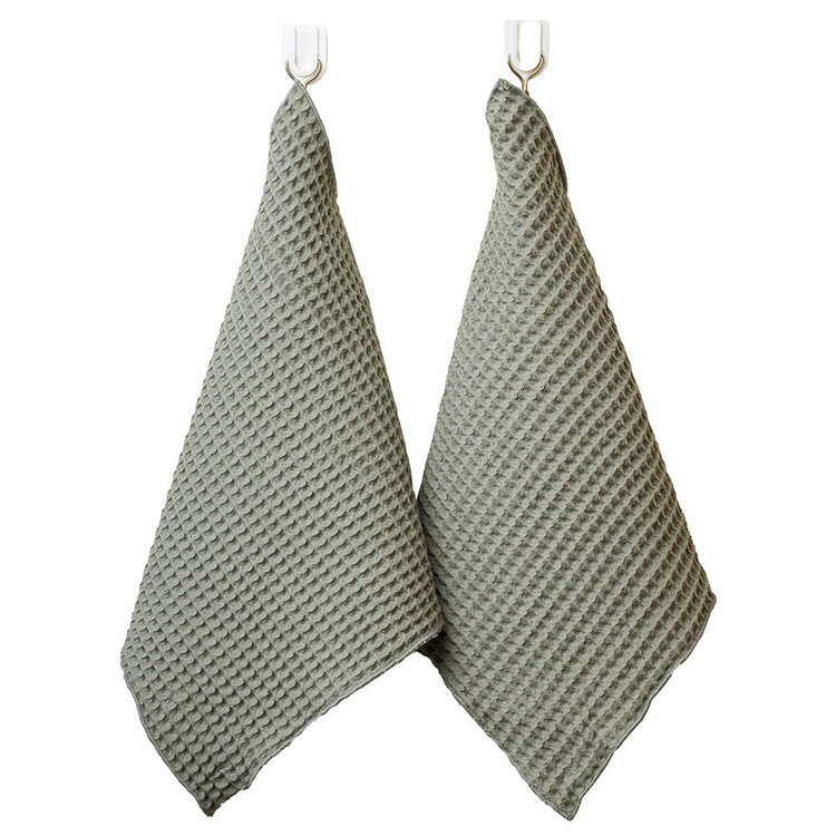 Jes & Gray Organic Olive Square Dish Towel- set of 2