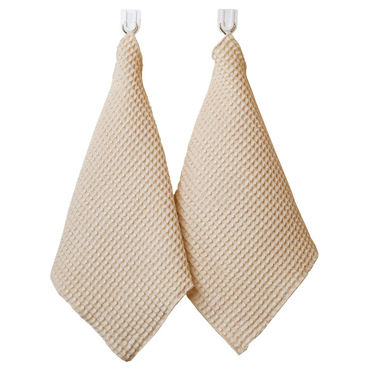 Jes & Gray Organic Ivory Clay Square Dish Towel- set of 2