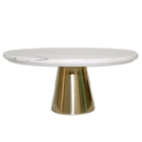 Large White Marble Cake Plate