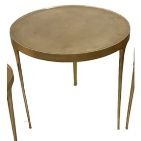 Large Cast Aluminum Brass Antique Table