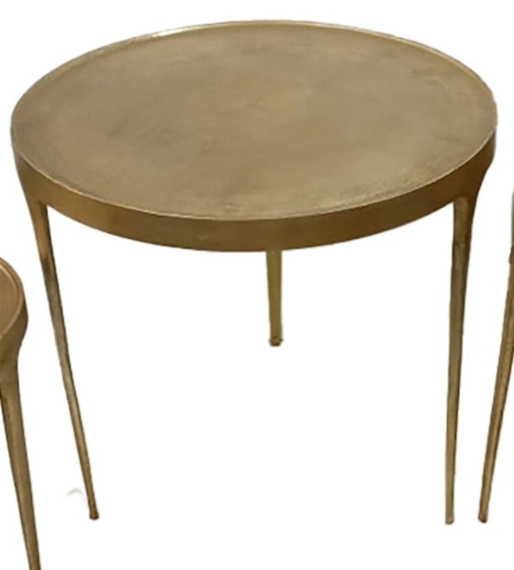 Large Cast Aluminum Brass Antique Table