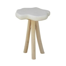 Organic 3-Leg White Side Table
