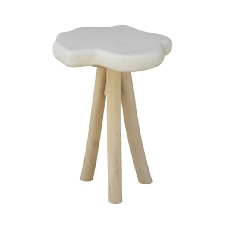 Organic 3-Leg White Side Table
