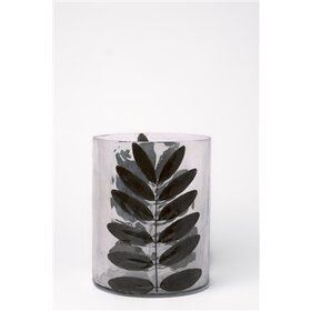 Small Clear Glass Leaf Vase