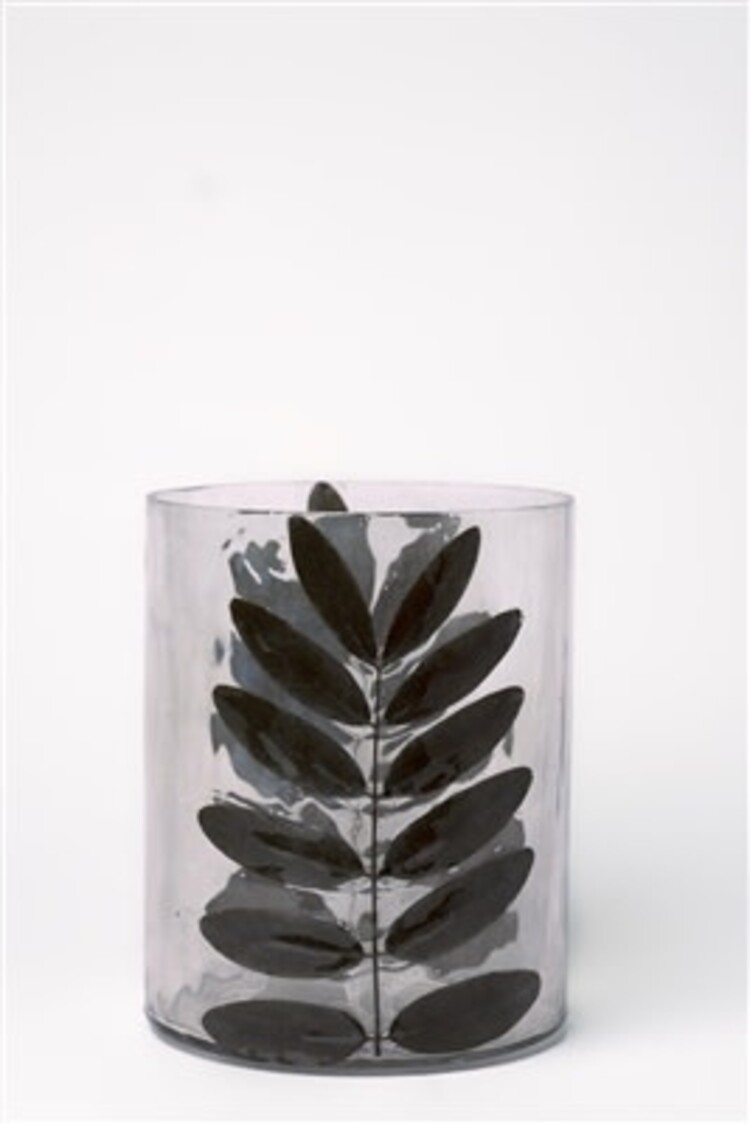 Small Clear Glass Leaf Vase