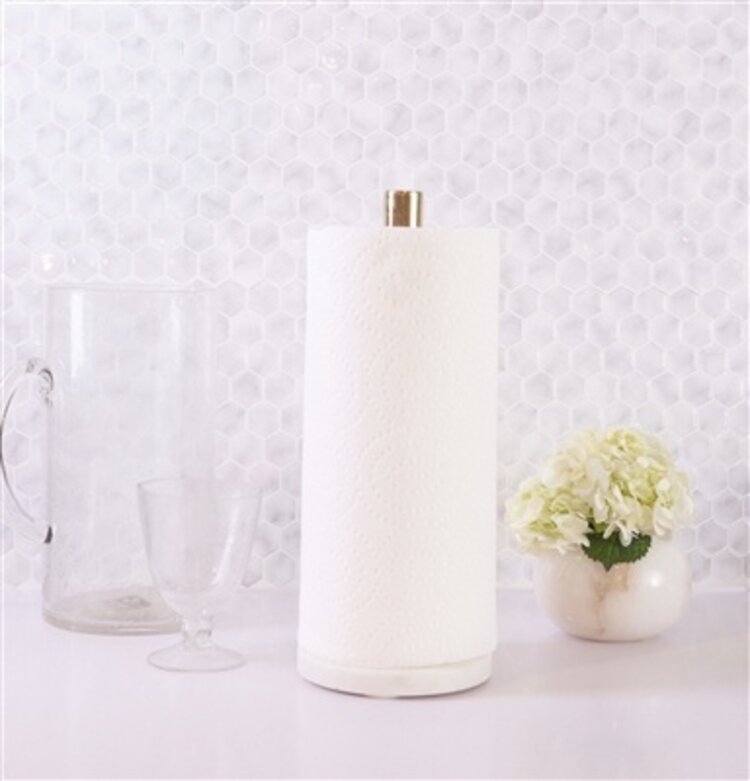 White Marble Paper Towel Holder