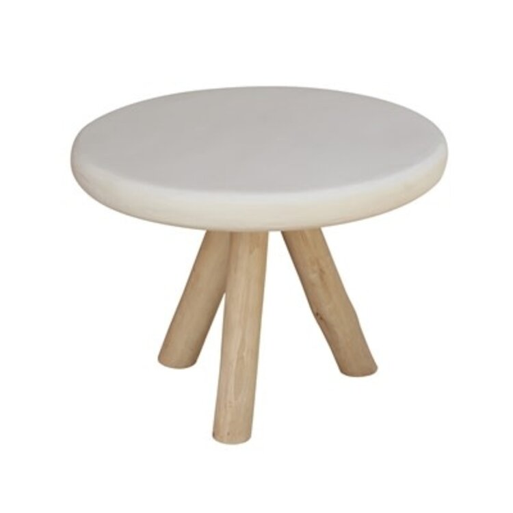 Round 3-Leg Coffee Table - White