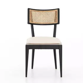 Four Hands Britt Dining Chair- Brushed Ebony w/Savile Flax