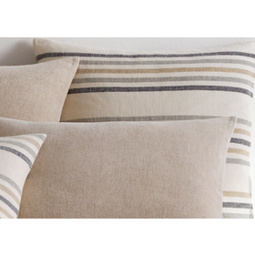 Ellison Stripe Linen Chenille Sham, Ivory Standard