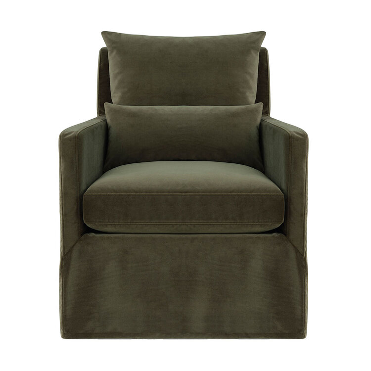 Atelier Home Marley Swivel Chair- Vintage Velvet Olive