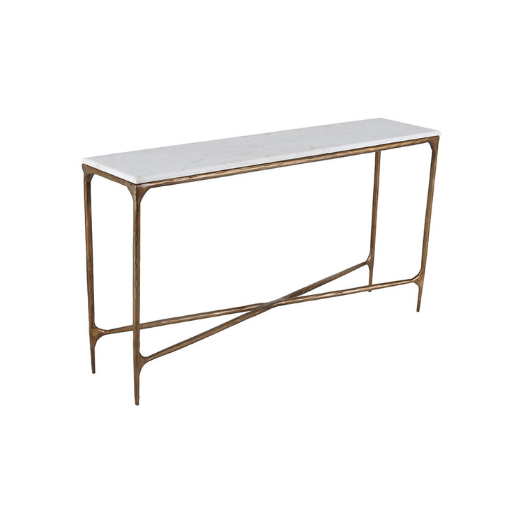 Beyond Borders Gilda Console Table w/ Marble Top- Gold