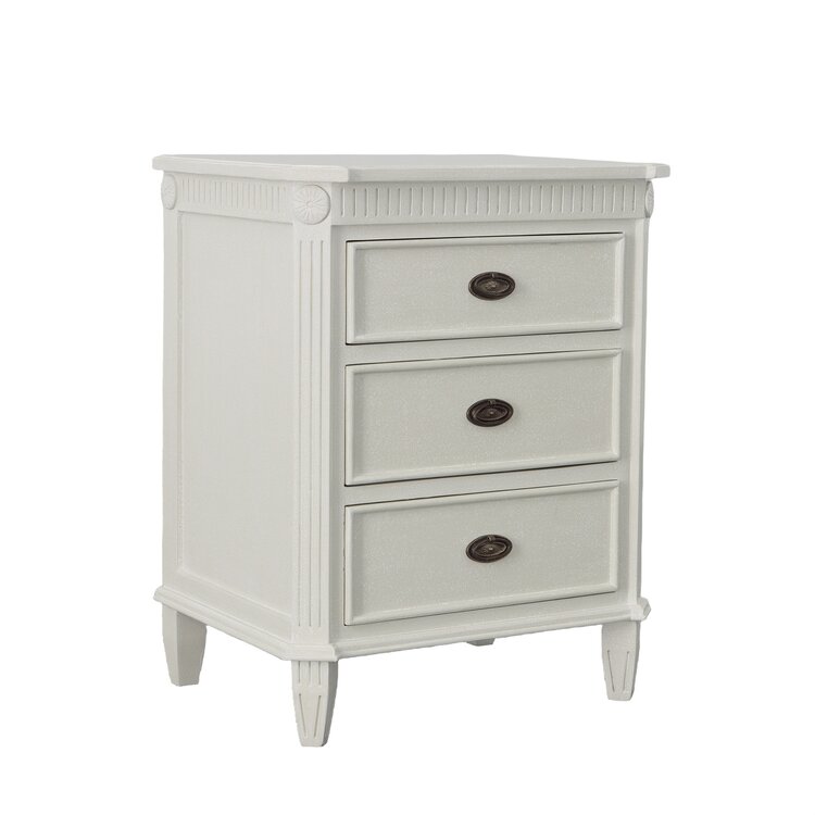 Beyond Borders Adele Nightstand Pewter White