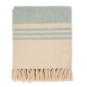 Beach Stripe Brushed Blue, 60" x 50" Throw