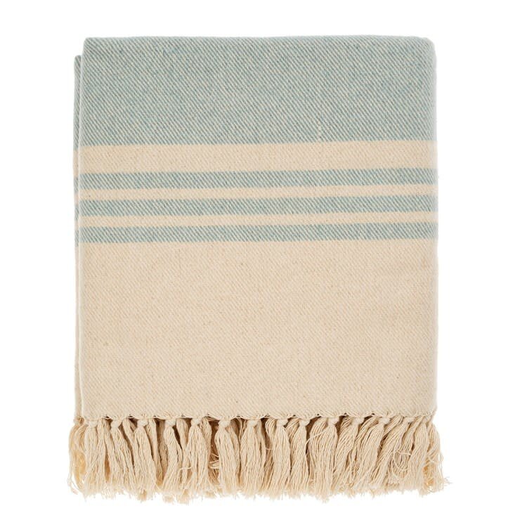 Beach Stripe Brushed Blue, 60" x 50" Throw