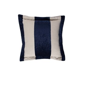 Wide Stripe Chenille Navy Feather, 22" x 22"