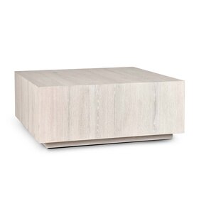 Layne 42" Square Coffee Table with Casters- Milk White