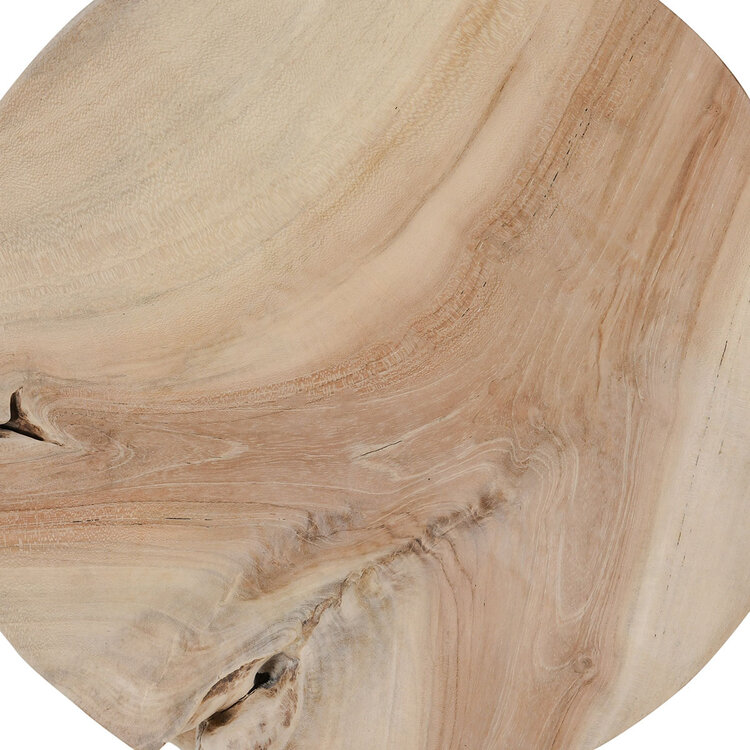 Dacosta 14" Round Accent Table- White Wash