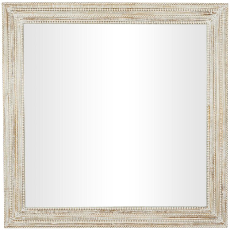 Cream Mango Ribbed Wood Wall Mirror