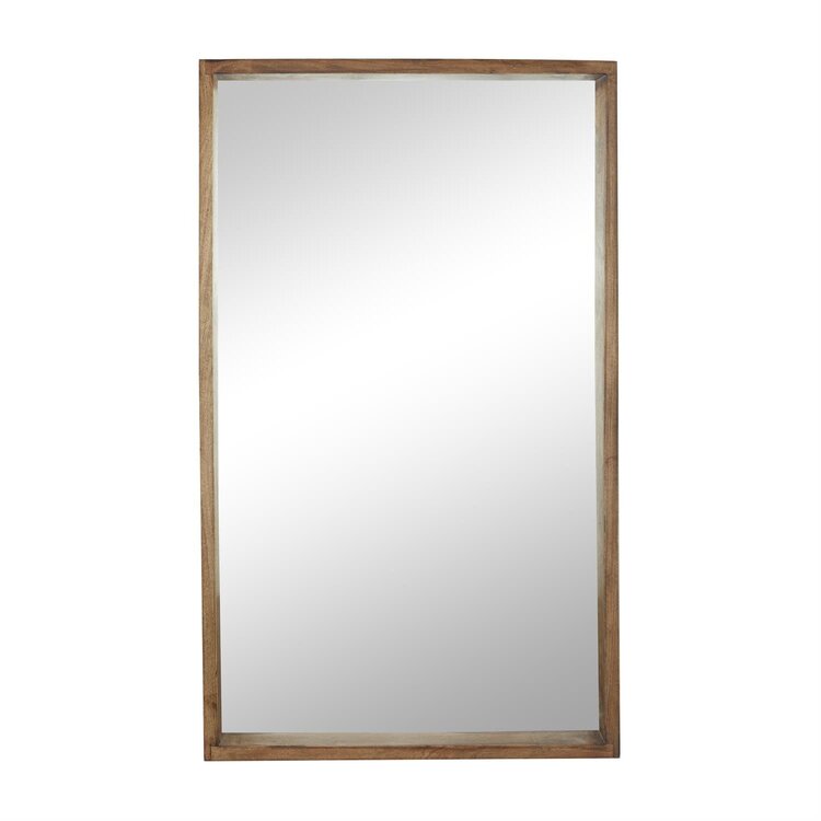 Brown Mango Minimalistic Natural Wood Mirror, 60"
