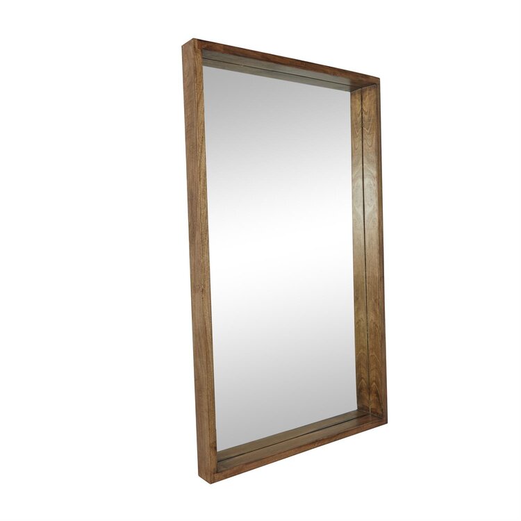 Brown Mango Minimalistic Natural Wood Mirror, 60"