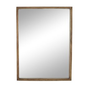 Brown Mango Minimalistic Natural Wood Mirror, 48"