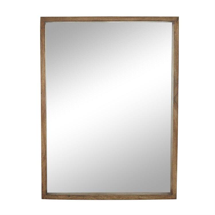 Brown Mango Minimalistic Natural Wood Mirror, 48"