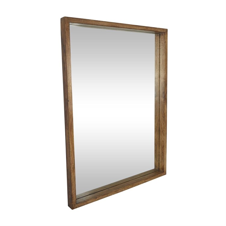 Brown Mango Minimalistic Natural Wood Mirror, 48"