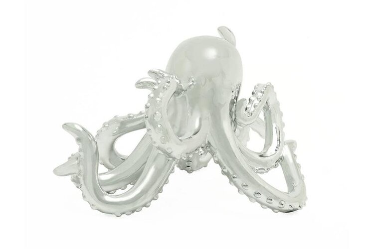 Silver Polystone Octopus Sculpture