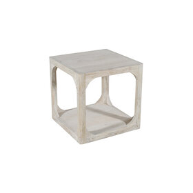 Beyond Borders Jude End Table White Wash Sandblasted