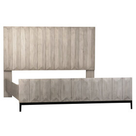 Aldwell Bed, East King Light Grey Wash