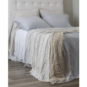 Kent Linen Bedspread King, White/Natural