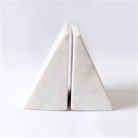 White Marble Bookends- set of 2