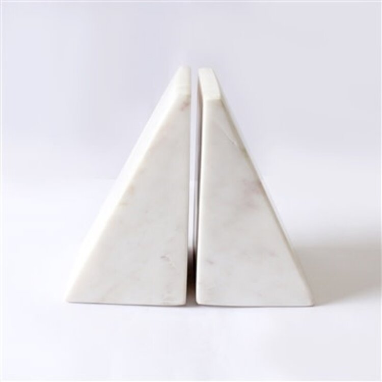 White Marble Bookends- set of 2