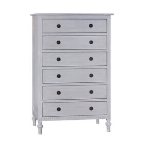 Beyond Borders Britta Tall Boy Chest- Grey White Wash