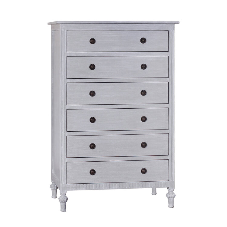 Beyond Borders Britta Tall Boy Chest- Grey White Wash