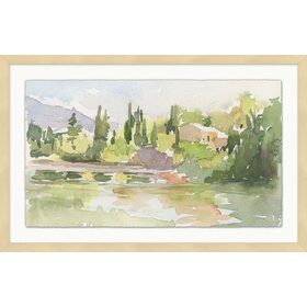 Italian Cypress Trees and Hillside 2