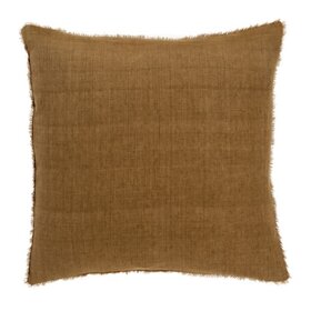 Lina Linen Pillow, 24" x 24" Tawny