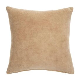 Vera Velvet Pillow, 18" x 18" Bisque