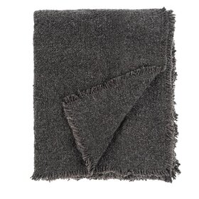 Fringed Boucle Throw, 60" x 50" Charcoal
