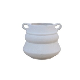Paper Mache Natural White Vase