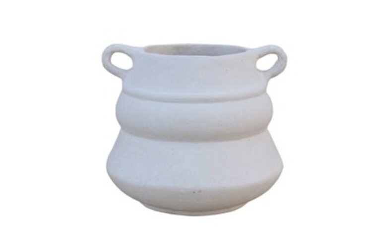 Paper Mache Natural White Vase